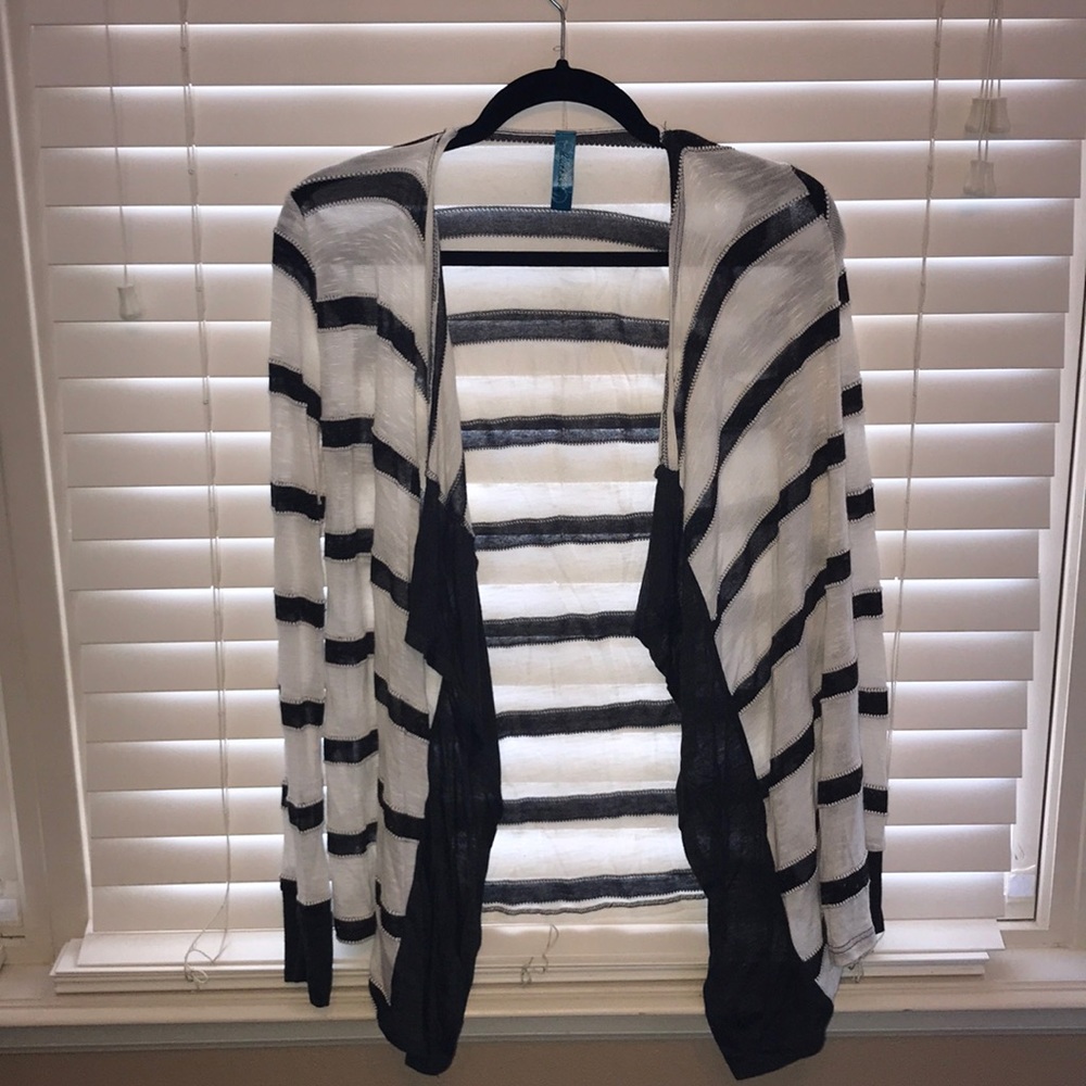 black and white stripped cardigan